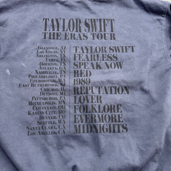 Taylor Swift The Eras Tour Sweatshirt Small Blue Crewneck Concert Merch - Picture 4 of 9